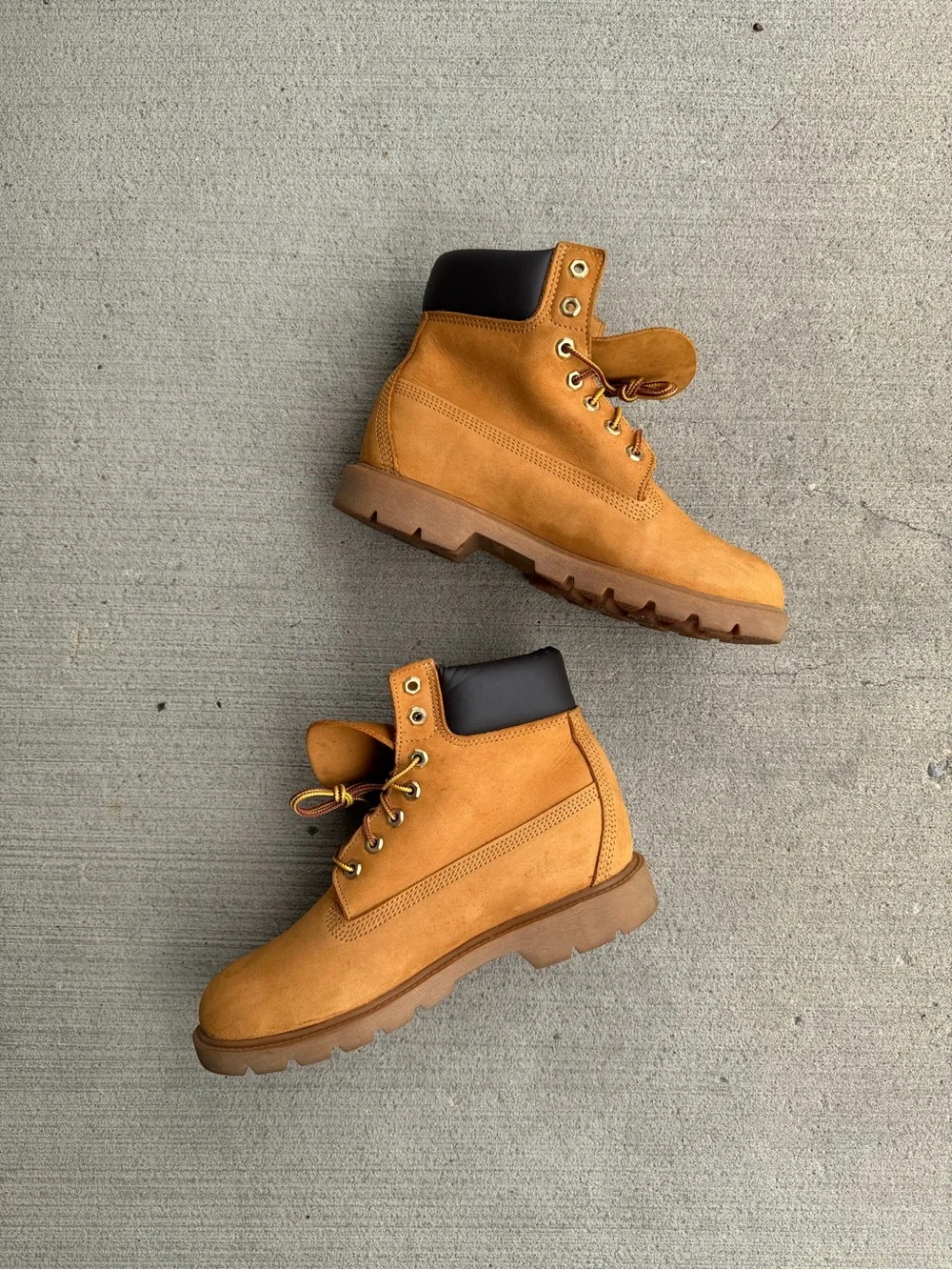 Timberland 6 Inch Premium Waterproof Boots Mens Size 7 Wheat Nubuck 18094 EUC